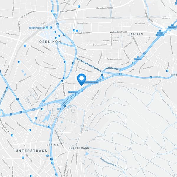 Karte zum Selfstorage Zürich Berninastrasse